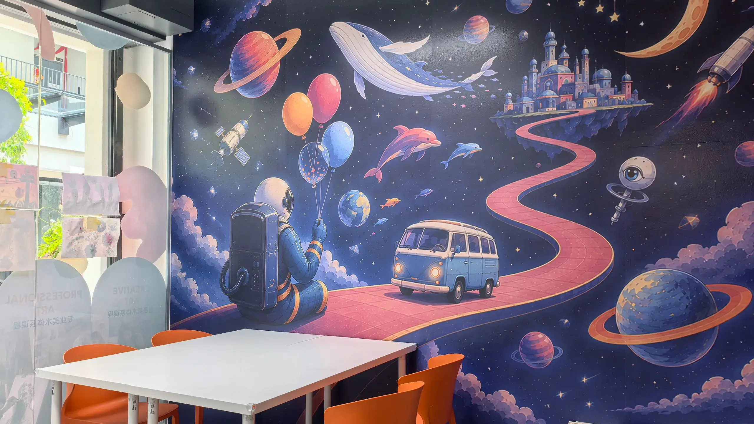 The space-mural studio at OpenKids Art DesaPark Campus